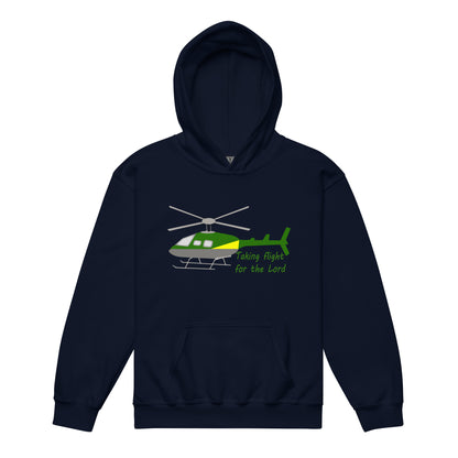 Taking Flight for the Lord (GY) Kids Heavyweight Hoodie