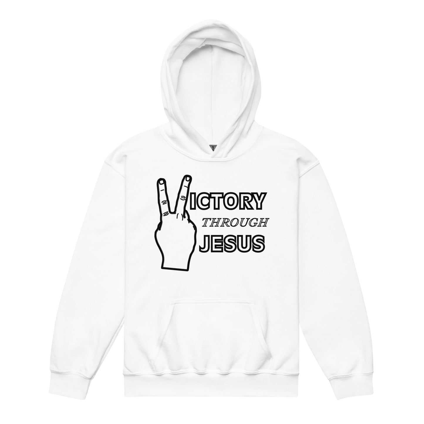 Victory through Jesus Christian Youth Heavyweight Hoodie