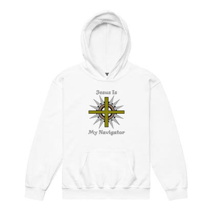 Jesus Is My Navigator Youth Heavyweight Hoodie